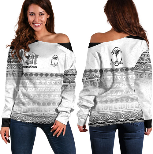 Fiji Off Shoulder Sweatshirt Fijian Rugby Style