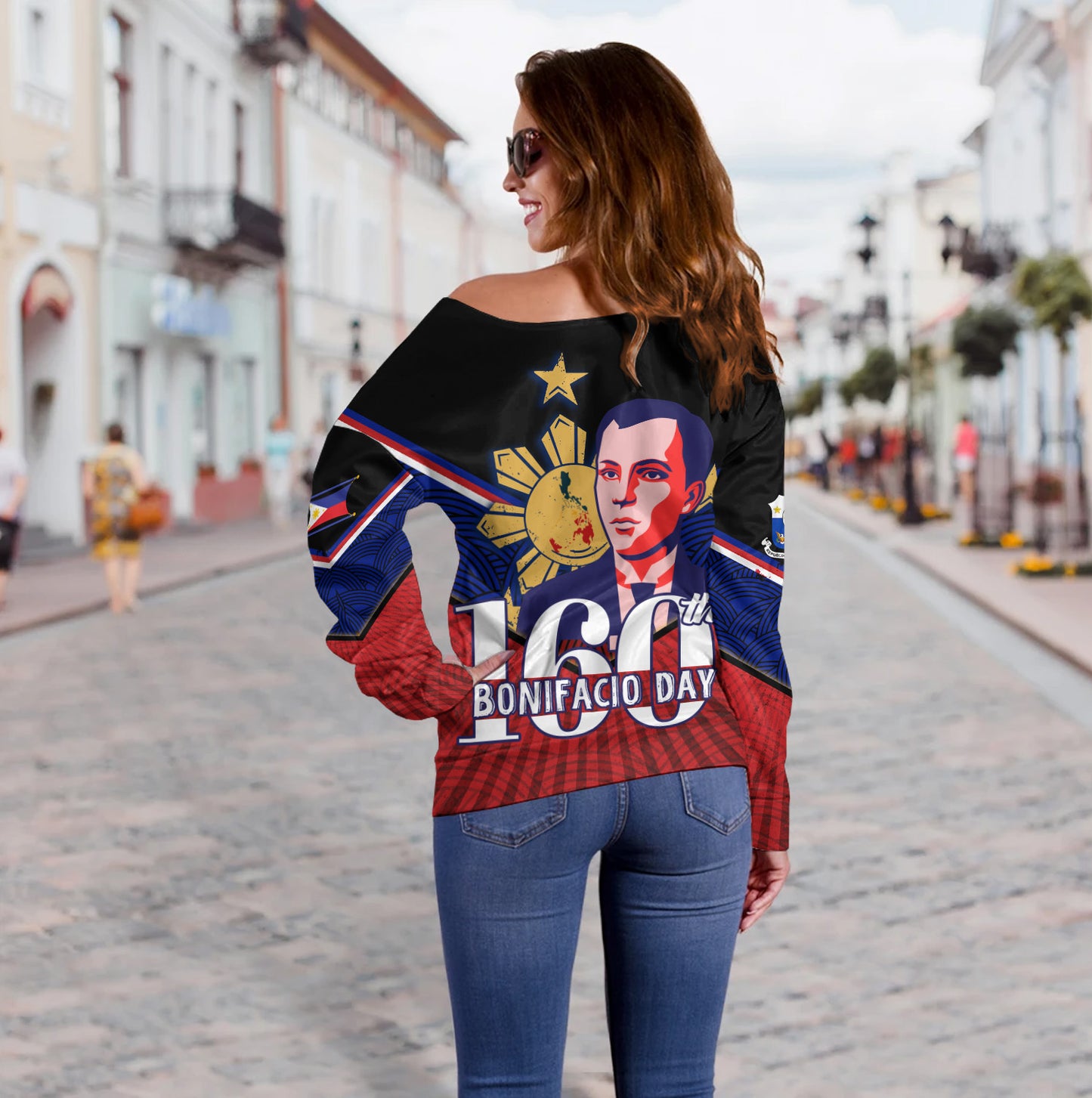 Philippines Filipinos Off Shoulder Sweatshirt Celebrate Bonifacio Day