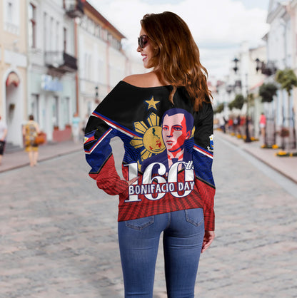 Philippines Filipinos Off Shoulder Sweatshirt Celebrate Bonifacio Day