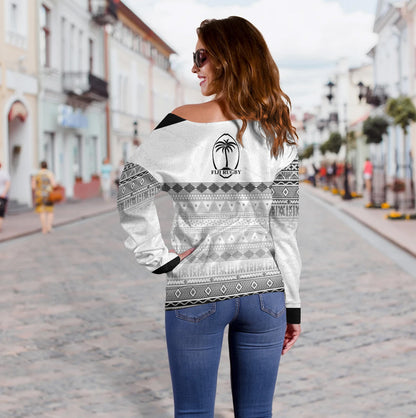 Fiji Off Shoulder Sweatshirt Fijian Rugby Style