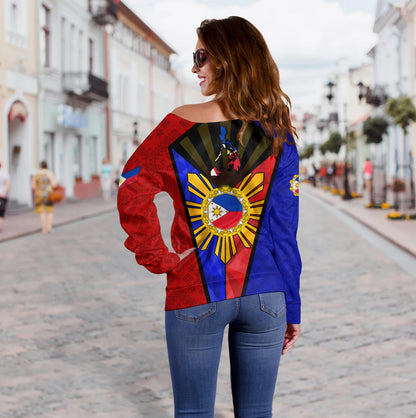 Philippines Filipinos Off Shoulder Sweatshirt Filipinos Super Styles