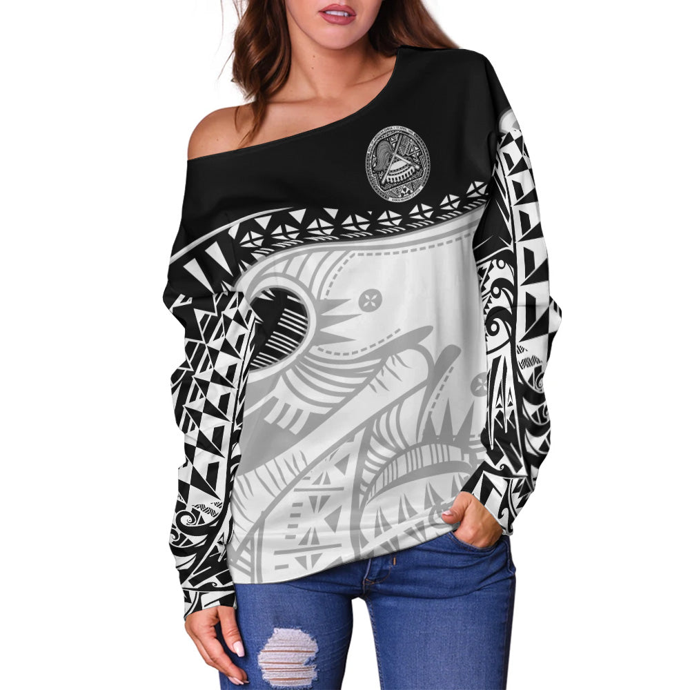 American Samoa Off Shoulder Sweatshirt Dynamic Sport Style