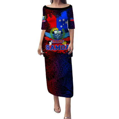 Samoa Combo Puletasi And Shirt Manu Wings Color Flag Style