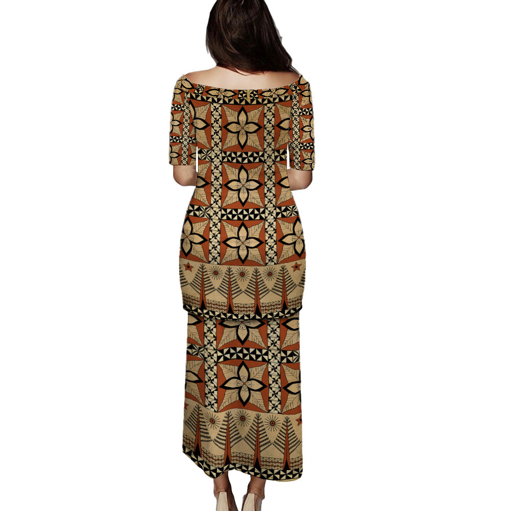 Tonga Combo Puletasi And Shirt Tapa Motif