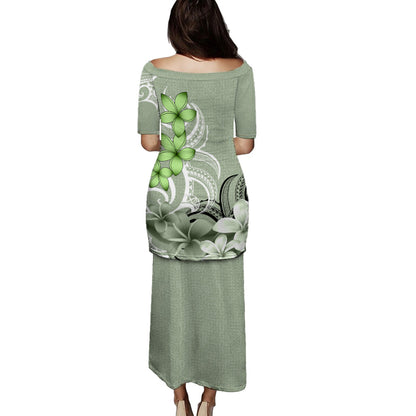 Tonga Puletasi Floral Spirit Sage Green