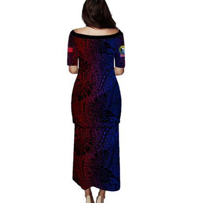 Samoa Combo Puletasi And Shirt Manu Wings Color Flag Style