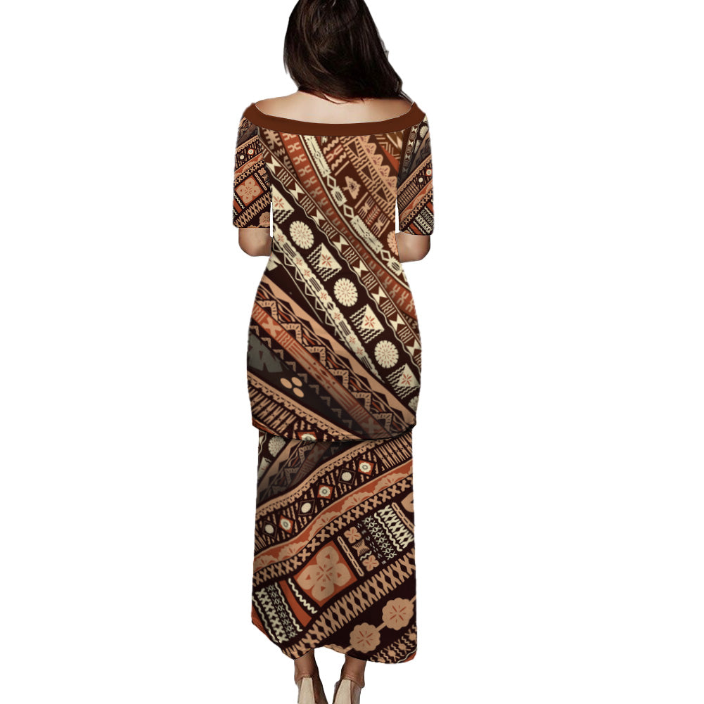 Polynesian Patterns Vintage Style Puletasi And Shirt