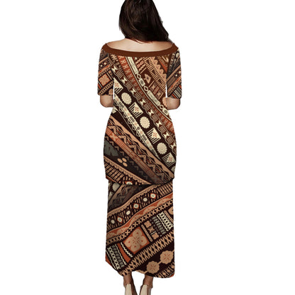 Polynesian Patterns Vintage Style Puletasi And Shirt