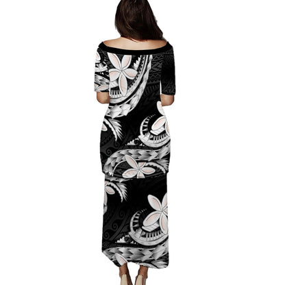 Fiji Combo Puletasi And Shirt Polynesian Patterns Plumeria Flowers Special Style