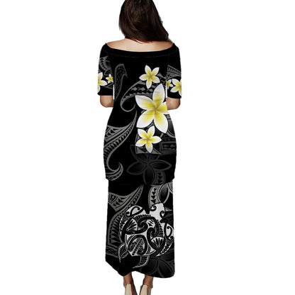 Polynesian Puletasi Honu Plumeria Tribal Tattoo