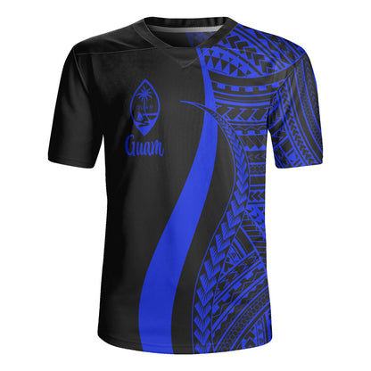 Guam Custom Personalised Rugby Jersey Polynesian Tentacle Tribal Pattern