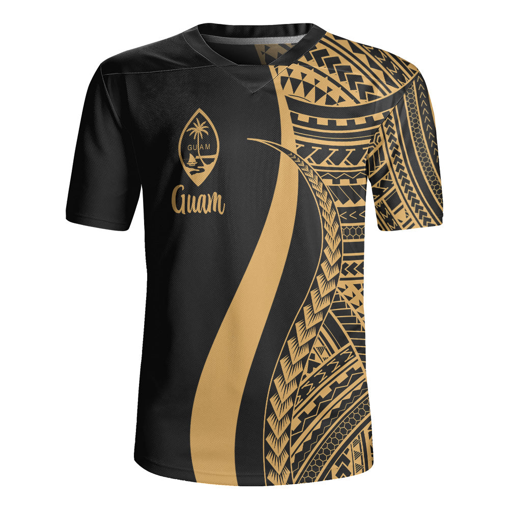 Guam Custom Personalised Rugby Jersey Polynesian Tentacle Tribal Pattern