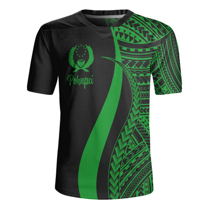 Pohnpei Custom Personalised Rugby Jersey Polynesian Tentacle Tribal Pattern