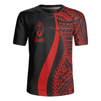 Guam Custom Personalised Rugby Jersey Polynesian Tentacle Tribal Pattern