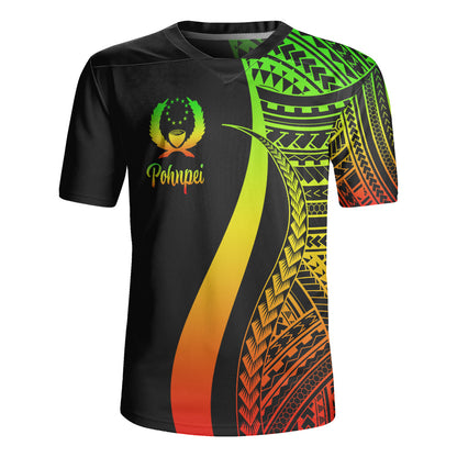 Pohnpei Custom Personalised Rugby Jersey Polynesian Tentacle Tribal Pattern