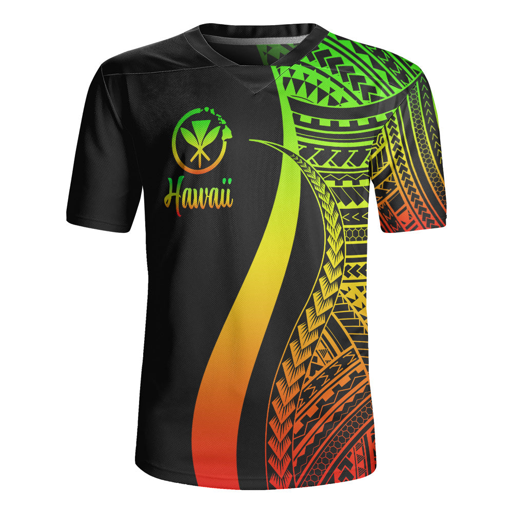 Hawaii Custom Personalised Rugby Jersey Polynesian Tentacle Tribal Pattern