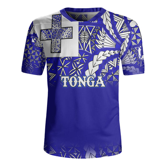 Tonga Rugby Jersey Tonga Blue Color With Traditional Patterns