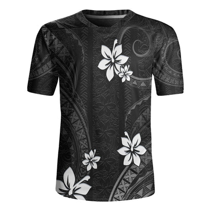 Hawaii Rugby Jersey Polynesian Pattern Plumeria