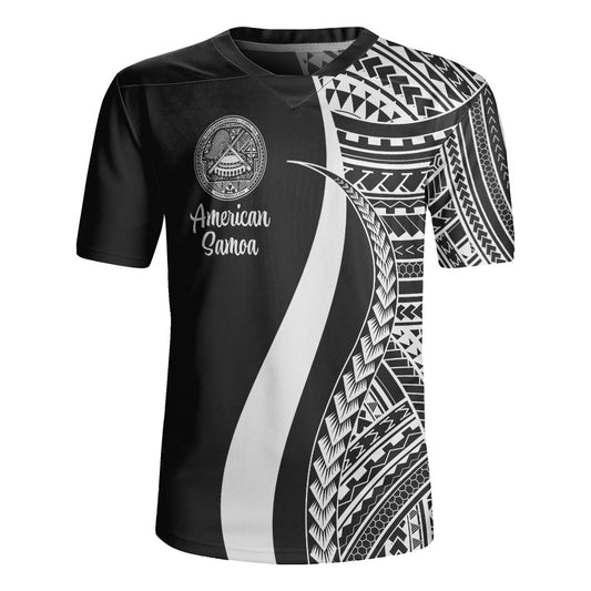 American Samoa Custom Personalised Rugby Jersey Polynesian Tentacle Tribal Pattern