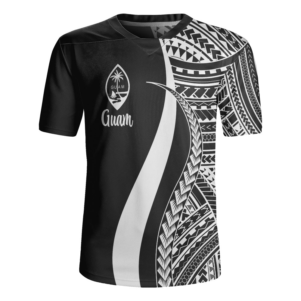 Guam Custom Personalised Rugby Jersey Polynesian Tentacle Tribal Pattern