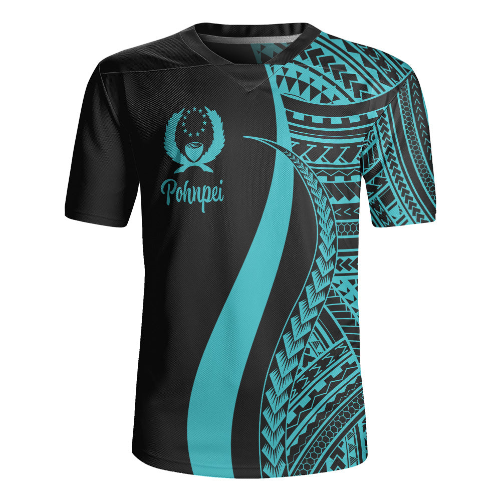 Pohnpei Custom Personalised Rugby Jersey Polynesian Tentacle Tribal Pattern