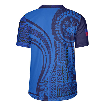 Samoa Rugby Jersey Seal Samoan Siapo Blue Design