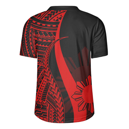Philippines Filipinos Custom Personalised Rugby Jersey Polynesian Tentacle Tribal Pattern