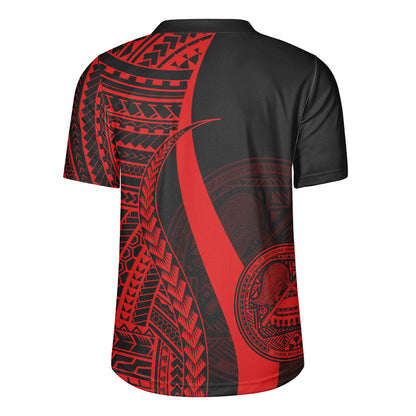 American Samoa Custom Personalised Rugby Jersey Polynesian Tentacle Tribal Pattern