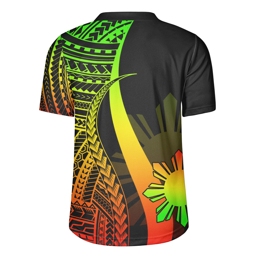 Philippines Filipinos Custom Personalised Rugby Jersey Polynesian Tentacle Tribal Pattern