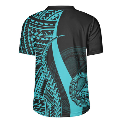 American Samoa Custom Personalised Rugby Jersey Polynesian Tentacle Tribal Pattern