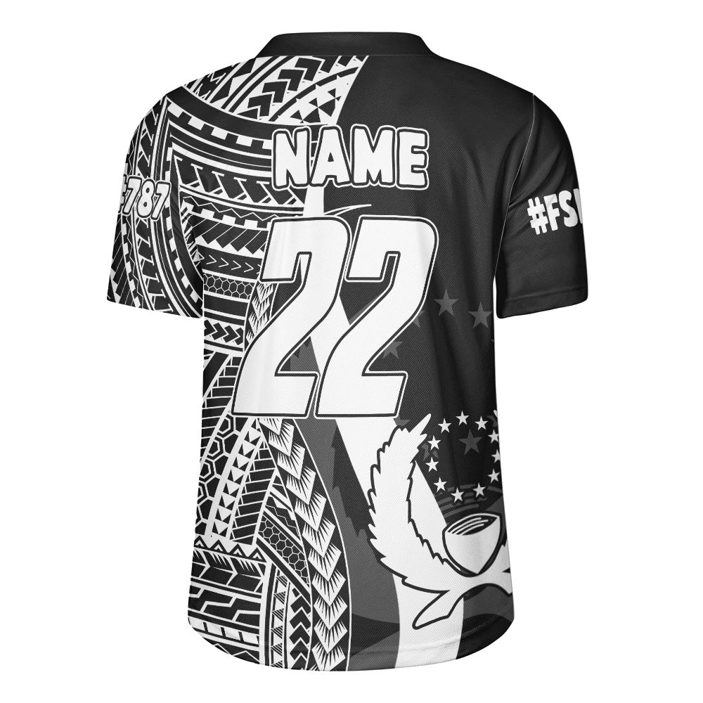 Pohnpei Number Custom Rugby Jersey Polynesian Tentacle Tribal Pattern