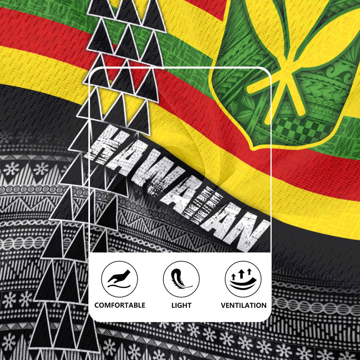 Hawaii Rugby Jersey Kanaka Maoli Flag Polynesian Tribal Patterns Grunge Style