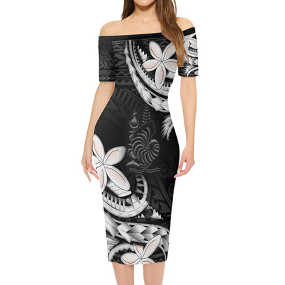 New Caledonia Combo Short Sleeve Dress And Shirt Polynesian Patterns Plumeria Flowers Special Style