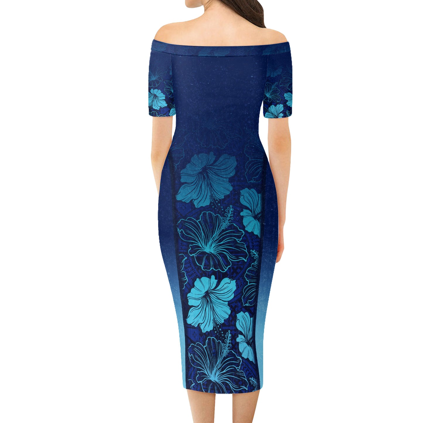 Fiji Combo Short Sleeve Dress And Shirt Fijian Traditional Patterns Hibiscus Flowers