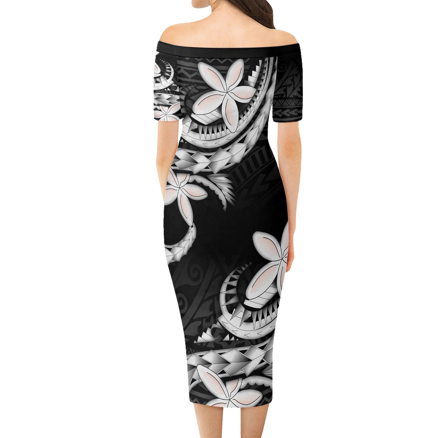 American Samoa Combo Short Sleeve Dress And Shirt Polynesian Patterns Plumeria Flowers Special Style