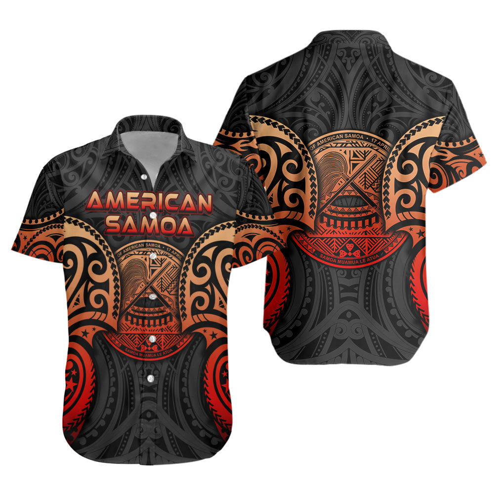 American Samoa Short Sleeve Shirt Custom Personalised Spirit Red Version