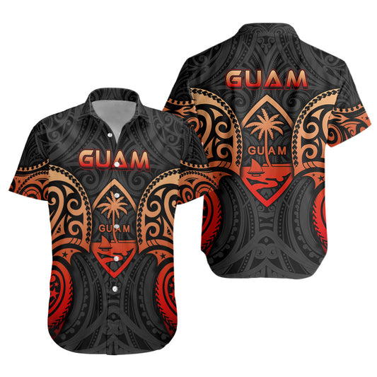 Guam Short Sleeve Shirt Custom Personalised Spirit Red Version