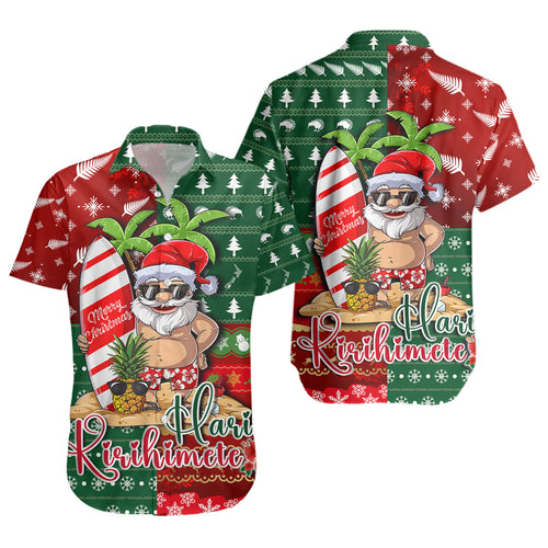 New Zealand Short Sleeve Shirt Maori Hari Kirihimete Tropical Xmas Patterns