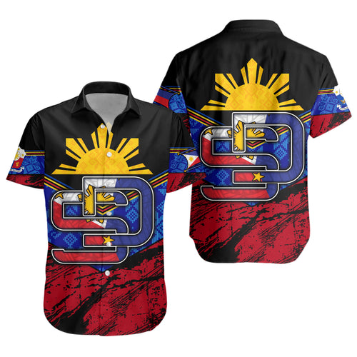 Philippines Filipinos Short Sleeve Shirt San Diego Filipino Grunge Brush Stroke Style