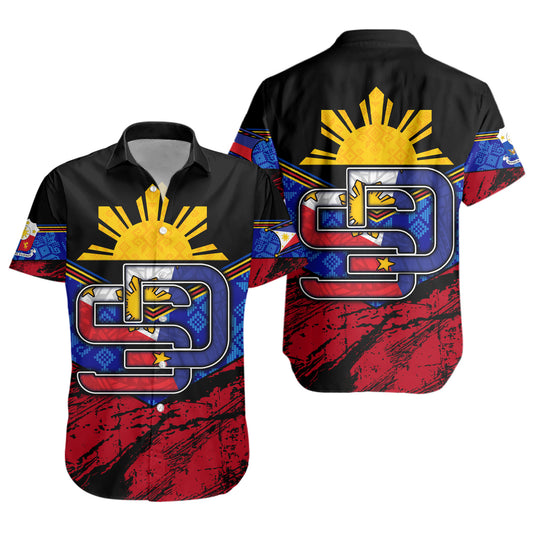 Philippines Filipinos Short Sleeve Shirt San Diego Filipino Grunge Brush Stroke Style