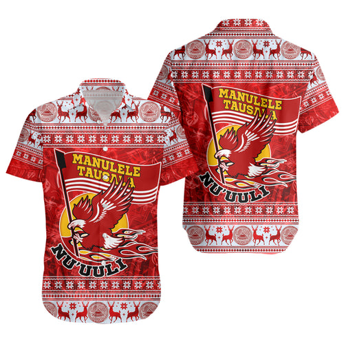 American Samoa Short Sleeve Shirt Nu'uuli Christmas Style