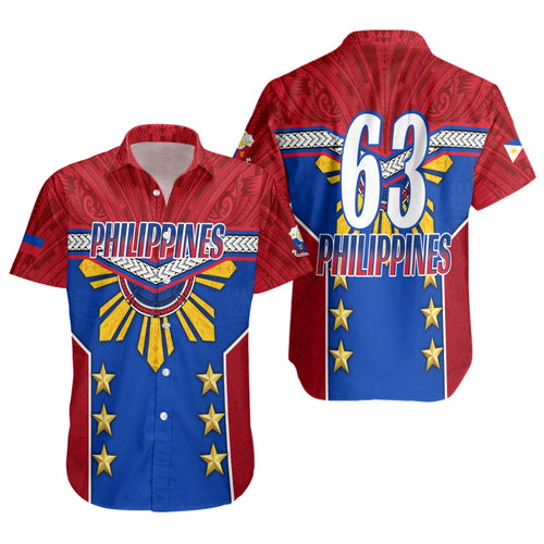 Philippines Filipinos Short Sleeve Shirt Half-Up Style Flag