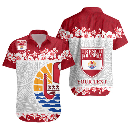 French Polynesia Short Sleeve Shirt Seal With Plumeria Flowers Polynesia Patterns