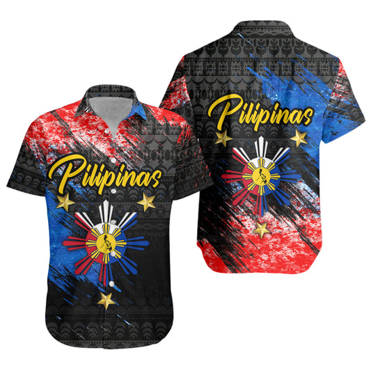 Philippines Filipinos Short Sleeve Shirt Pilipinas Sun Grunge Style
