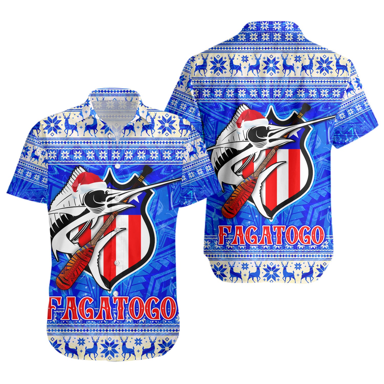 American Samoa Short Sleeve Shirt Fagatogo Christmas Style