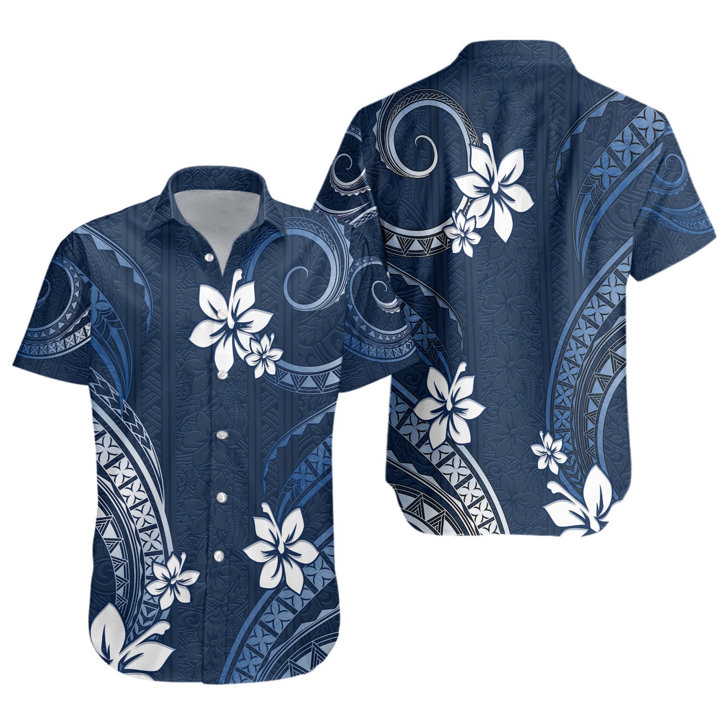 Hawaii Short Sleeve Shirt Polynesian Pattern Plumeria