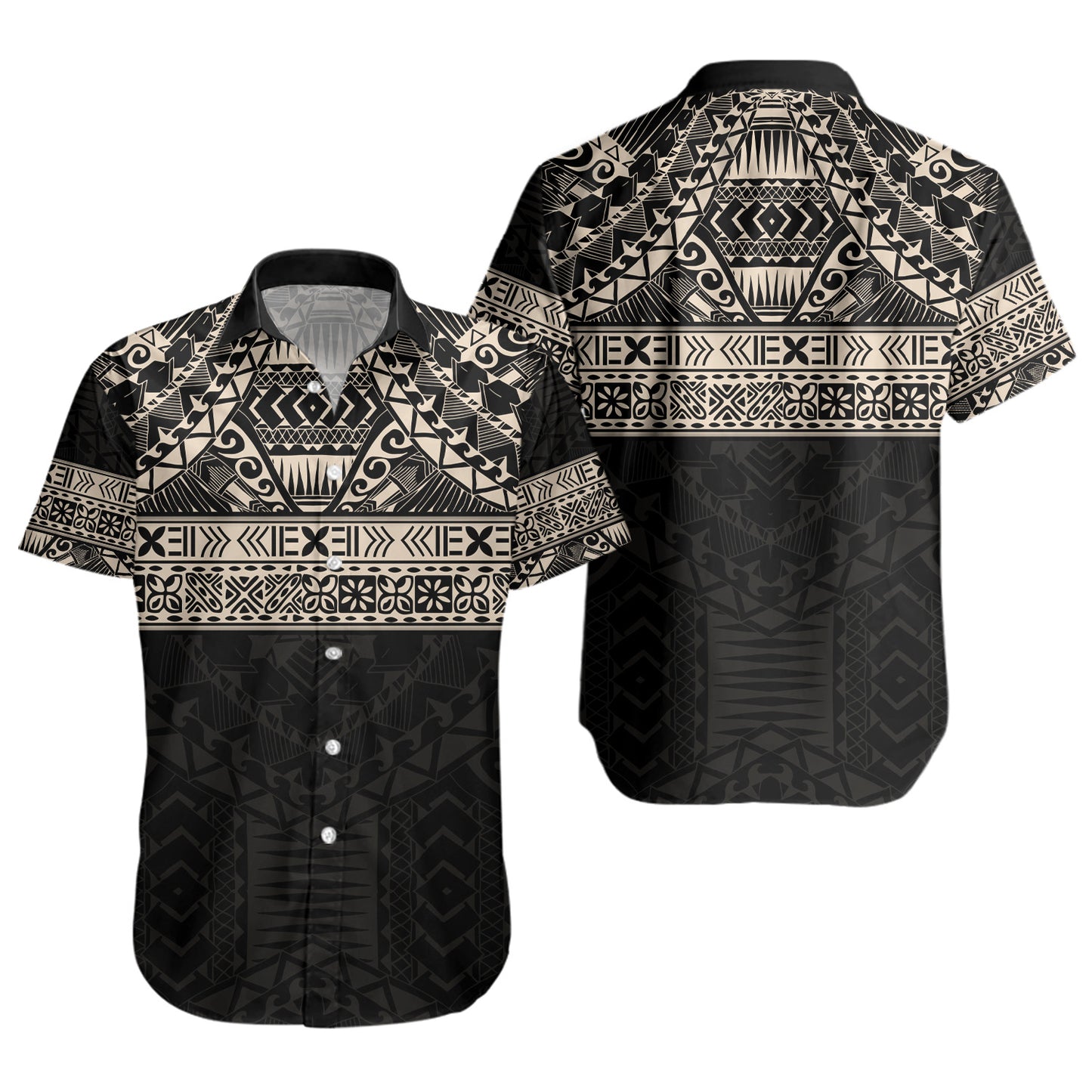 Polynesian Short Sleeve Shirt Traditional Tribal Tattoos