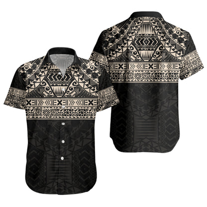 Polynesian Short Sleeve Shirt Traditional Tribal Tattoos