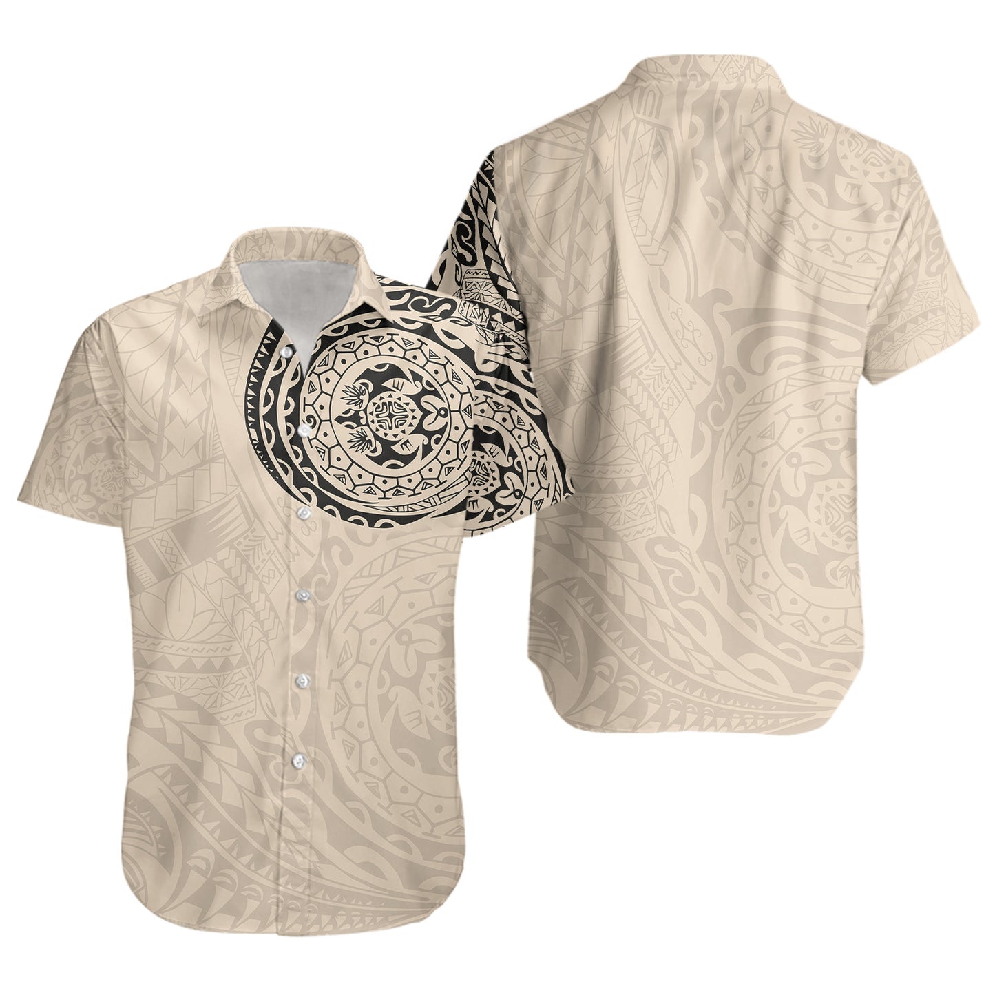 Polynesian Short Sleeve Shirt Polynesian Tattoo Style Version 2.0 Nude