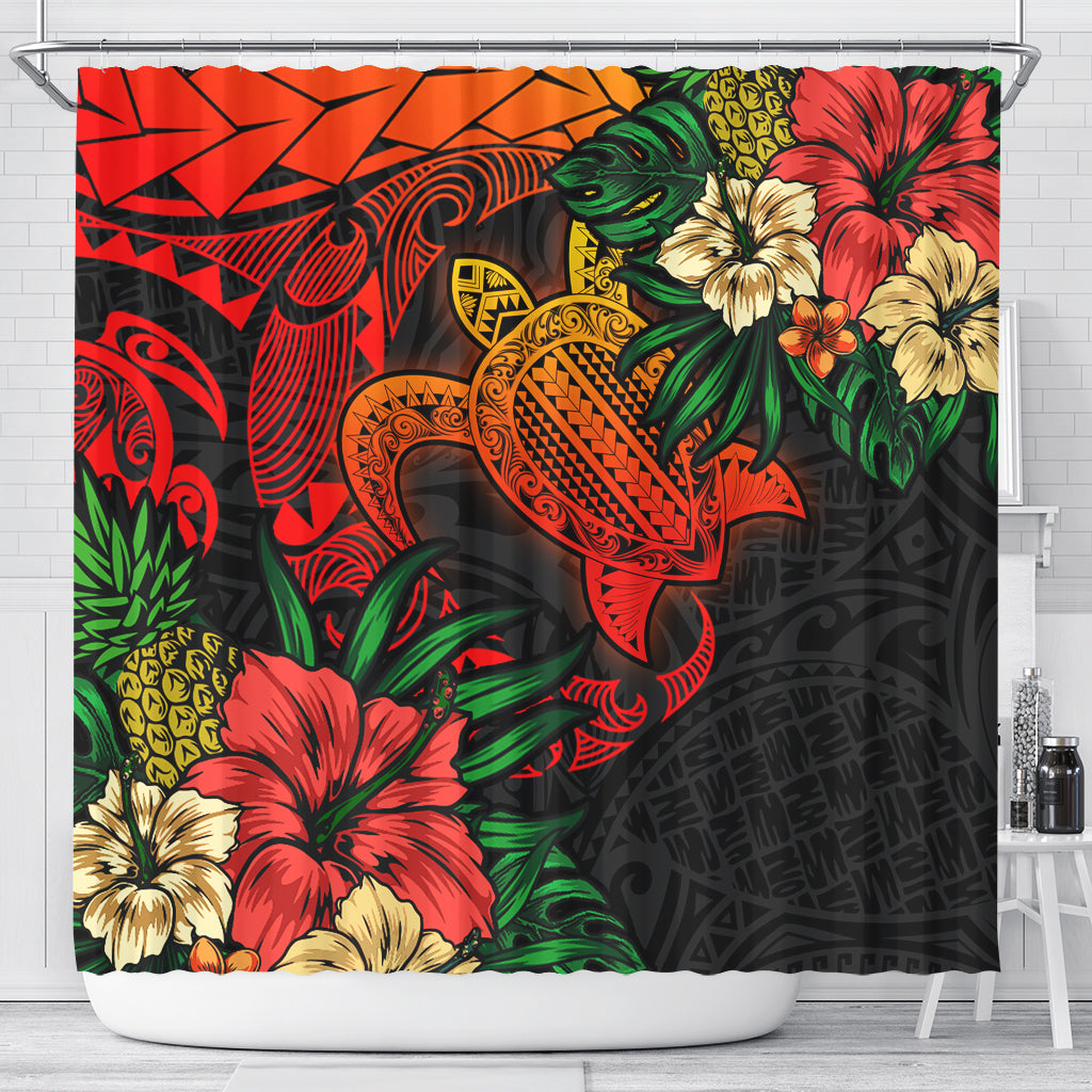 Hawaii Polynesian Turtle Tropical Shower Curtain
